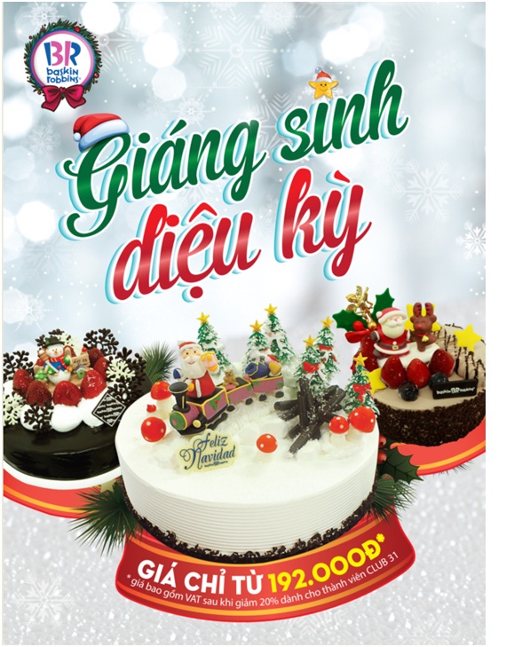 Gi&aacute;ng sinh diệu kỳ tại Baskin Robbins 1