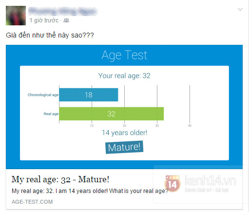 Age Test - Bài kiểm tra "tuổi tác" được yêu thích những ngày cuối năm 1