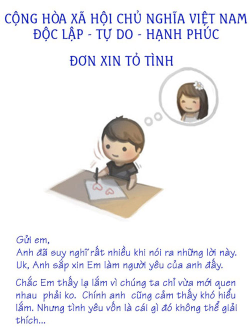 "Đơn xin tỏ tình" đốn đổ trái tim cư dân mạng 1