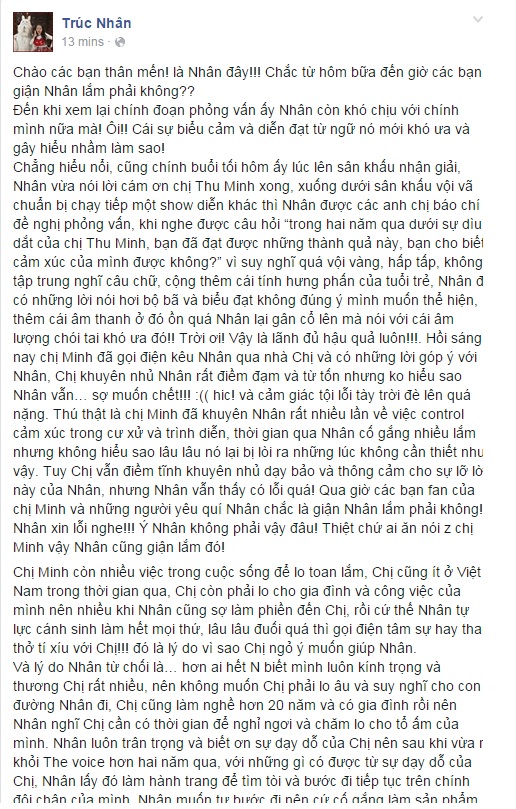 Trúc Nhân cảm thấy "tội lỗi tày trời" với Thu Minh 1