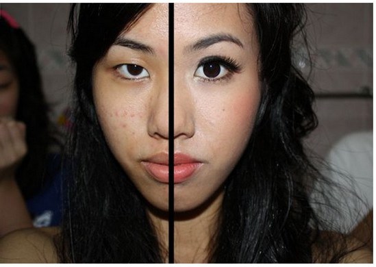 Sửng sốt trước sự biến đổi kh&ocirc;ng tưởng giữa trước v&agrave; sau make up 9