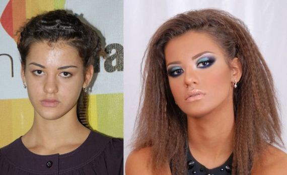 Sửng sốt trước sự biến đổi kh&ocirc;ng tưởng giữa trước v&agrave; sau make up 14
