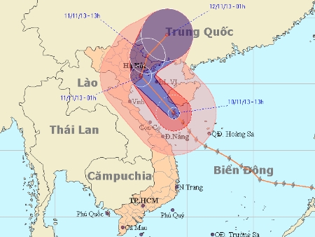 Siêu bão Haiyan vào Đông Bắc Bộ rồi hướng sang Trung Quốc 1