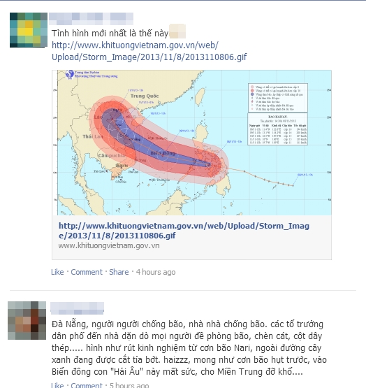 Cư dân mạng lo lắng về sức tàn phá của siêu bão Haiyan khi vào Việt Nam 2
