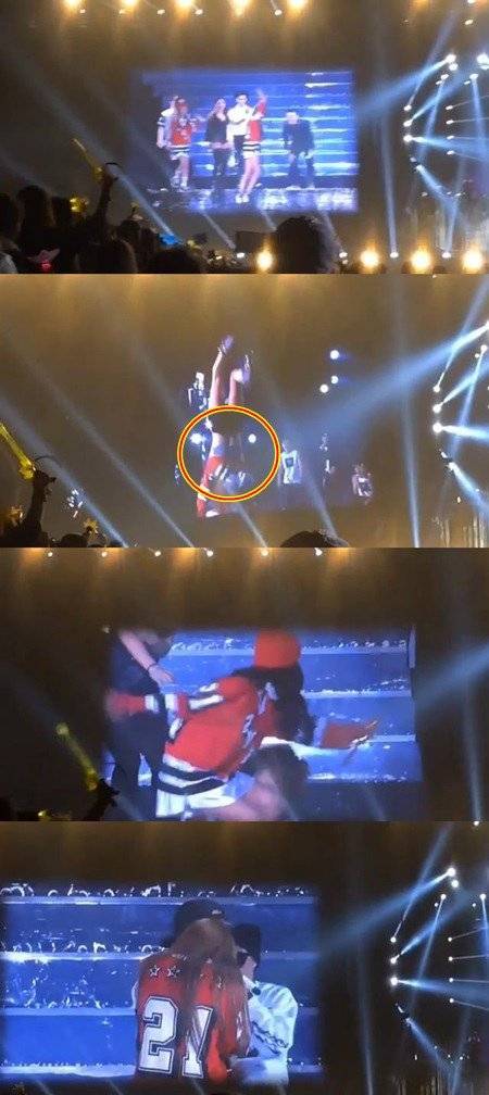 Lộn nhào trên sân khấu, Park Bom (2NE1) xấu hổ vì bị tốc hết trang phục 1