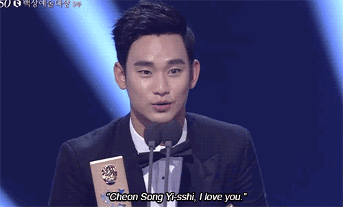 Kim Soo Hyun sướng t&iacute;t mắt v&igrave; được Jeon Ji Hyun cảm ơn đặc biệt 10