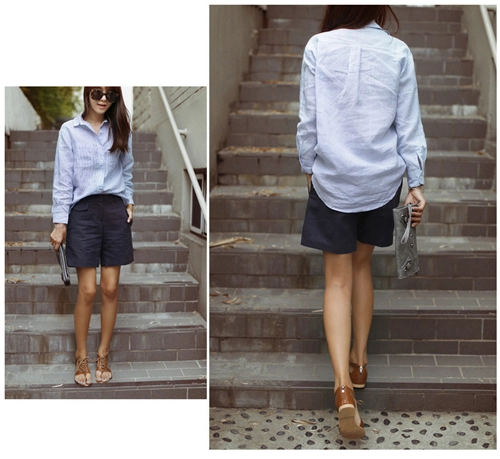 B&iacute; quyết phối sơmi oversized che khuyết điểm từng d&aacute;ng người 17