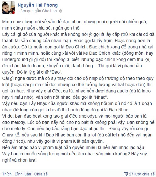 Các nhạc sĩ nhất loạt lên tiếng về "đạo nhạc" 6