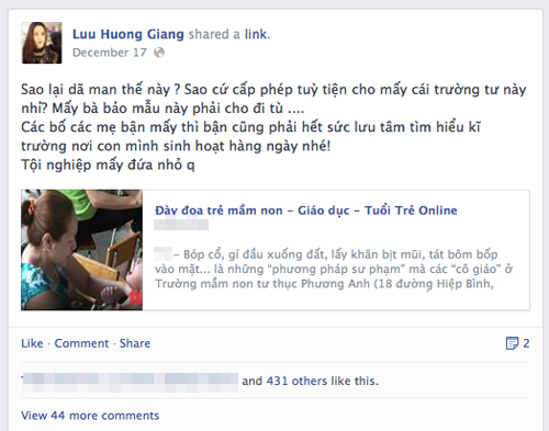 Facebook sao Việt dậy sóng bức xúc vụ bảo mẫu bạo hành trẻ 4