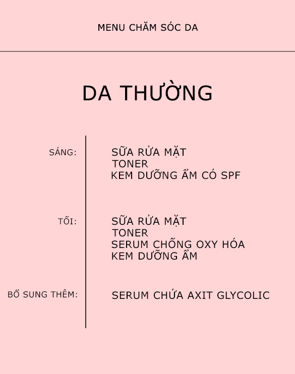 "Menu" chăm sóc đặc trị cho từng loại da 1