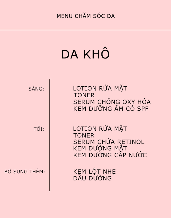 "Menu" chăm sóc đặc trị cho từng loại da 2