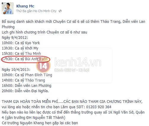 Sau sự cố BHYT, Bùi Anh Tuấn lại khiến ekip 100 người chờ mình gần 2 tiếng 2
