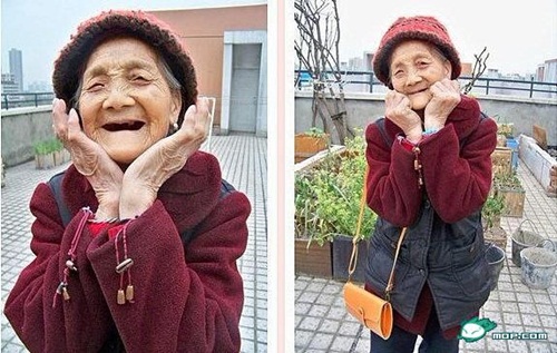 Trung Quốc: Cụ bà trăm tuổi "pose" hình cực xì tin  5