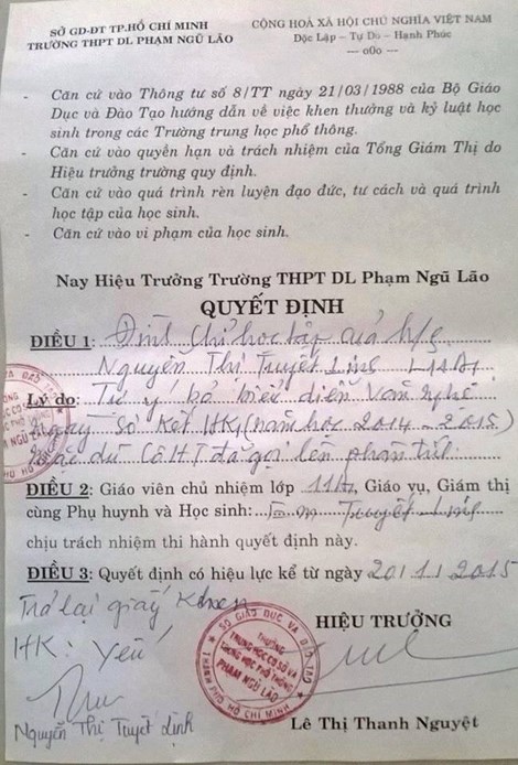 Không có chuyện "học sinh bị đình chỉ học vì không tham gia văn nghệ" 1