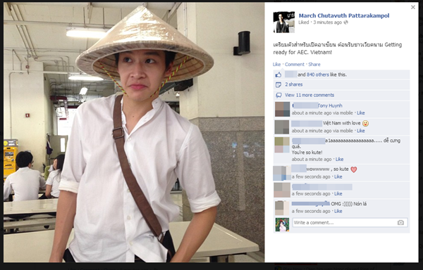 Phu (Tuổi nổi loạn) khoe ảnh đội nón lá Việt Nam trong lớp học 1