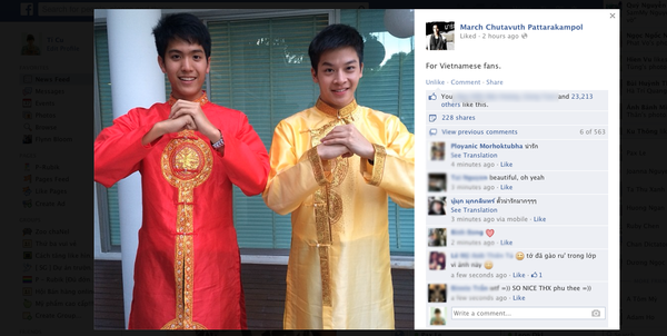 Fan Việt thích thú vì Phu - Thee (Tuổi nổi loạn) mặc Áo dài 1