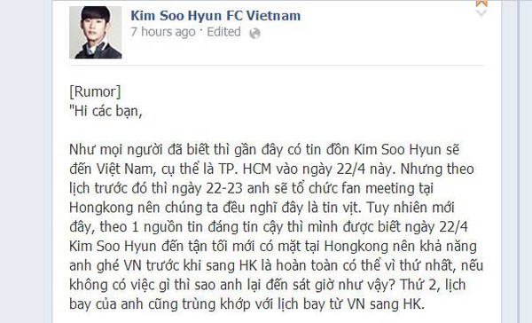 Fan "nháo nhào" vì tin cực hot: "Cụ" Kim Soo Hyun sẽ có fan meeting tại Việt Nam 2