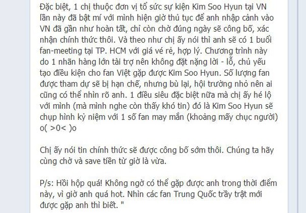 Fan "nháo nhào" vì tin cực hot: "Cụ" Kim Soo Hyun sẽ có fan meeting tại Việt Nam 3