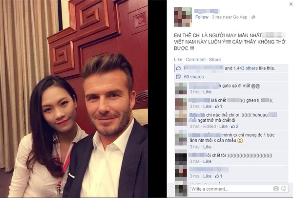 Bức ảnh c&ocirc; g&aacute;i Việt chụp ảnh c&ugrave;ng Beckham g&acirc;y sốt 2