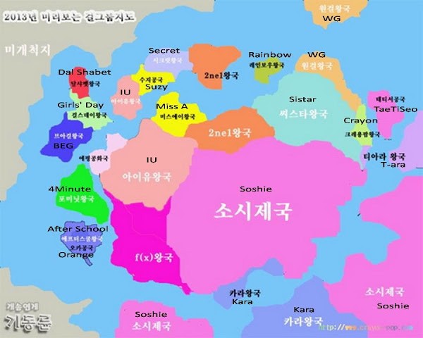 Zoom v&agrave;o "bản đồ" girlgroup 2013 1