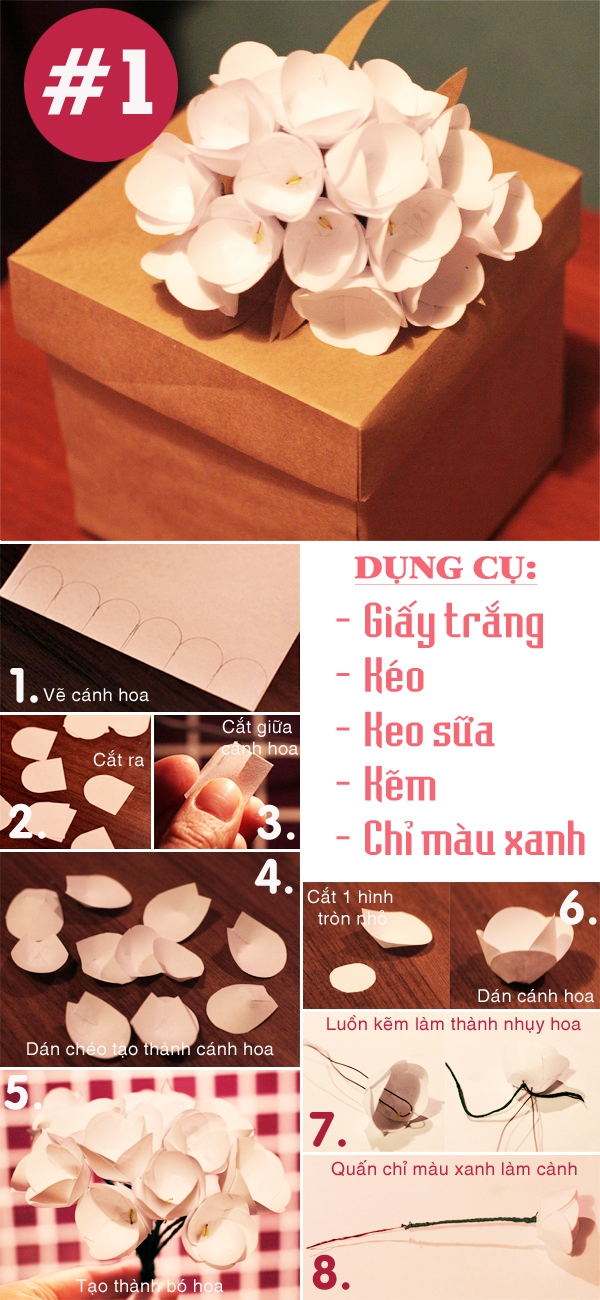 Những cách gấp bó hoa cực xinh chỉ từ tờ giấy trắng 1