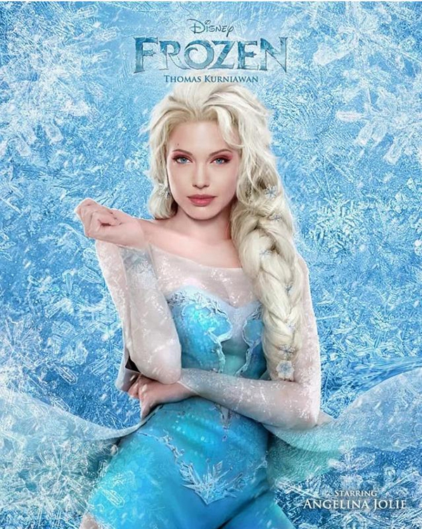 Nếu Angelina Jolie trở thành công chúa Elsa trong Frozen? 1