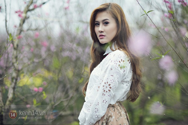 "Diện" style vintage dạo chơi vườn đào xuân  2