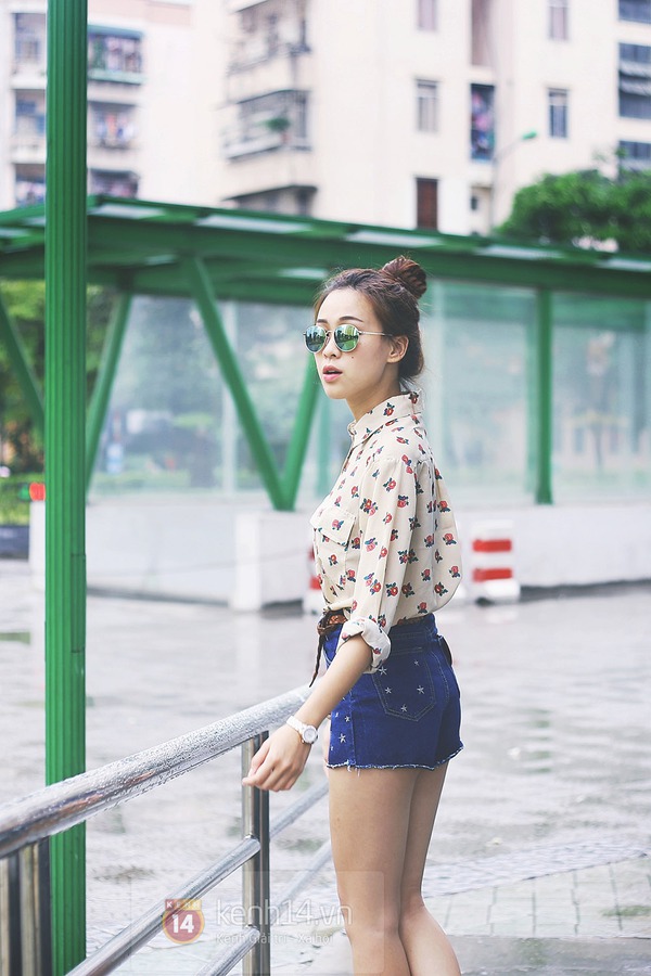 Gợi ý tips mix đồ đón hè với shorts jeans bụi bặm 9