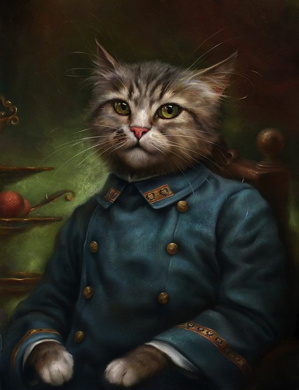Tranh chân dung mèo trong trang phục hoàng gia 1