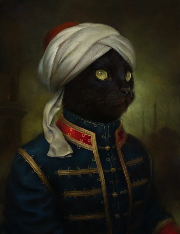 Tranh chân dung mèo trong trang phục hoàng gia 2