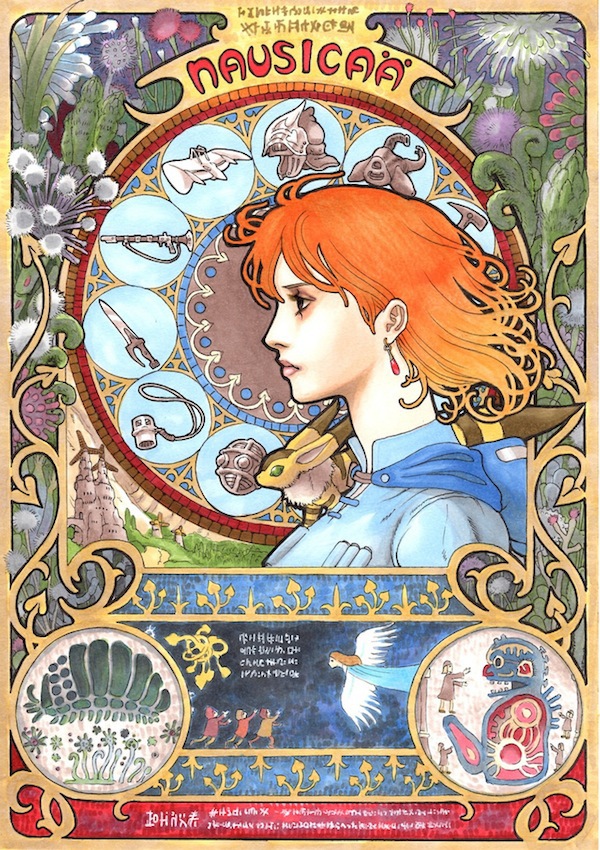 Phim Ghibli được minh họa tuyệt đẹp theo trường ph&aacute;i Art Nouveau  3