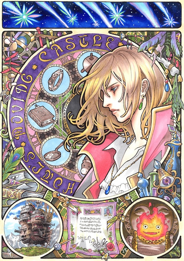 Phim Ghibli được minh họa tuyệt đẹp theo trường ph&aacute;i Art Nouveau  4