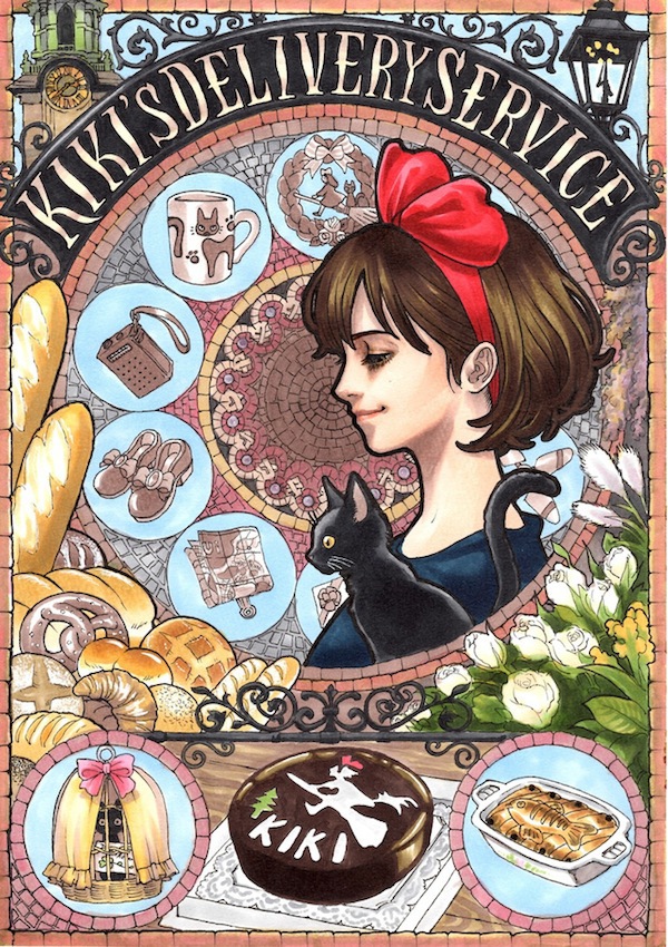 Phim Ghibli được minh họa tuyệt đẹp theo trường ph&aacute;i Art Nouveau  5