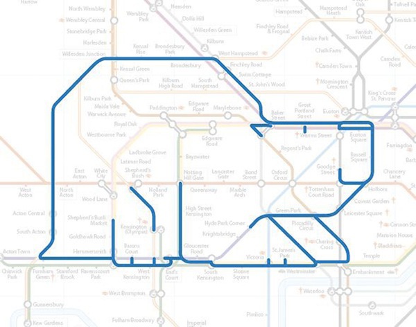 Những động vật ngộ nghĩnh "trốn" trong bản đồ t&agrave;u điện ngầm London 6
