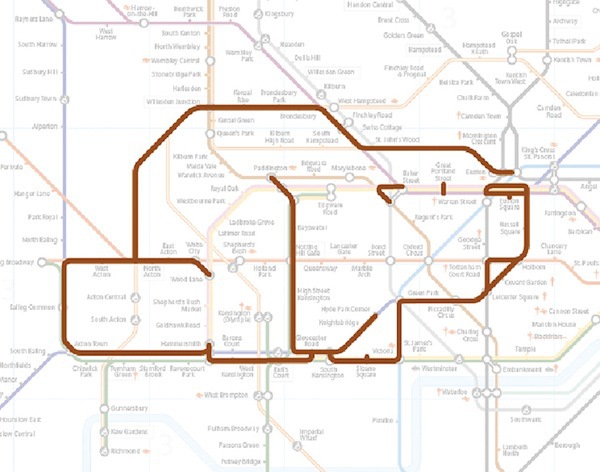 Những động vật ngộ nghĩnh "trốn" trong bản đồ tàu điện ngầm London 8