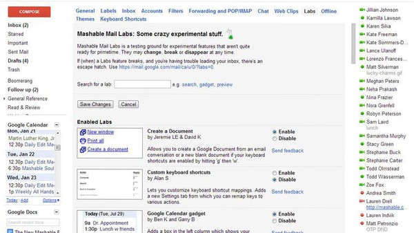 Gmail Labs – Tự do tùy chỉnh hòm thư của bạn 2