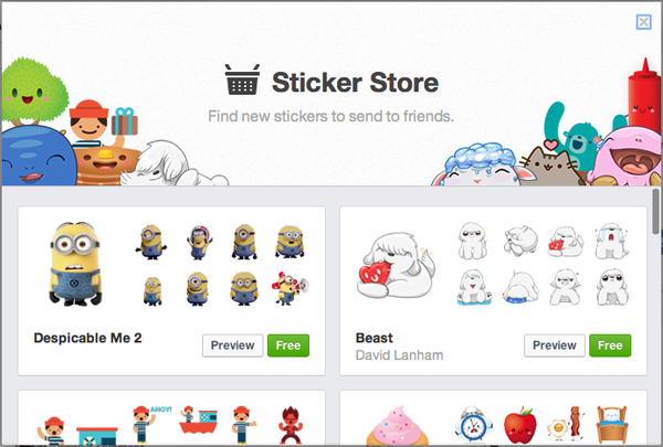Facebook cập nhật bảng Sticker cho phi&ecirc;n bản m&aacute;y t&iacute;nh 4