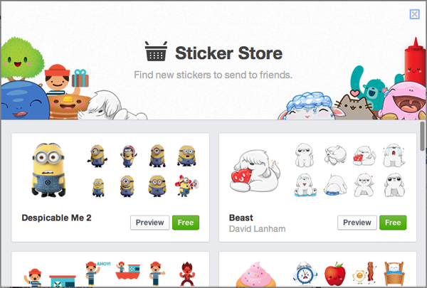 Facebook cập nhật bảng Sticker cho phiên bản máy tính 4