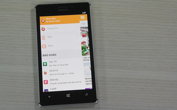 Ứng dụng đọc tin Kenh14 xuất hiện trên hệ điều hành Windows Phone 5