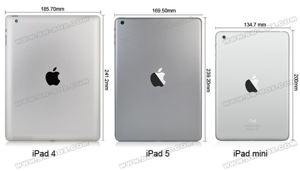 Lộ diện hình ảnh rõ nét iPad thế hệ 5, so sánh cùng iPad 4 và iPad Mini 1