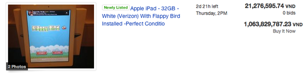 iPhone, iPad cài sẵn Flappy Bird được rao giá cả tỷ đồng 2