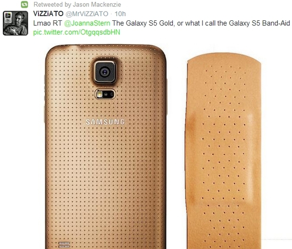 Galaxy S5 v&agrave;ng bị đem ra so s&aacute;nh với... băng y tế 2