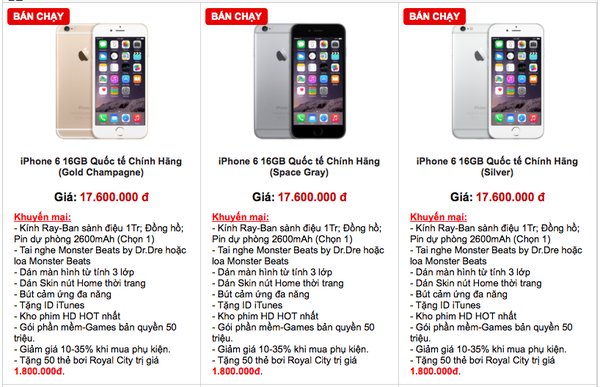 iPhone 6 Plus giảm giá mạnh tại Việt Nam 3
