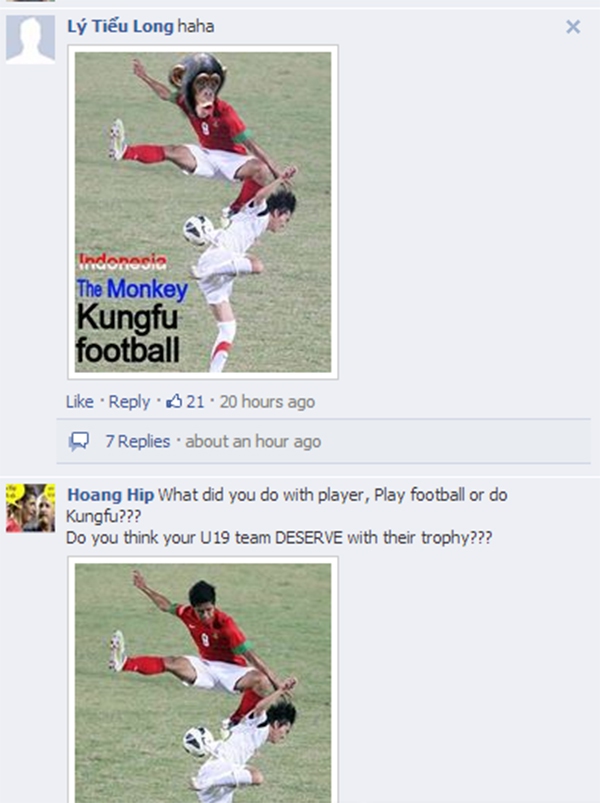Fan bóng đá Việt Nam và Indonesia chửi nhau thậm tệ trên facebook 1