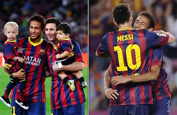 Messi và Neymar rủ nhau khoe "quý tử" 5