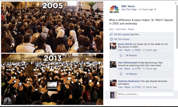 Thế giới sửng sốt vì bức ảnh "sự khác biệt ở Tòa thánh Vatican năm 2013 và 2005" 1