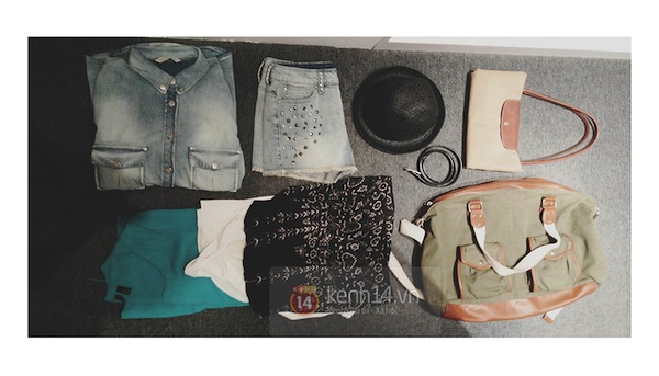 "Mix&match" 5 item th&agrave;nh 7 set đồ g&oacute;i gọn trong chiếc t&uacute;i du lịch tiện dụng 2