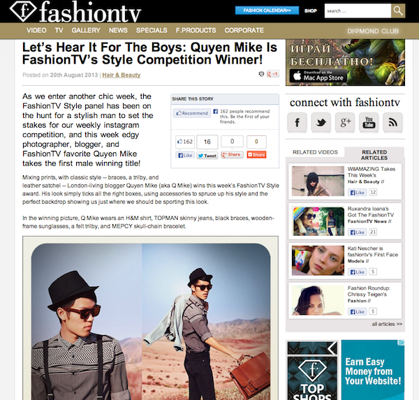 Quyền Mike - Hot lookbook-er người Việt được lên FashionTV 1