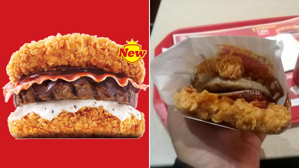 "Choáng" trước món hamburger toàn thịt của KFC Hàn Quốc 1