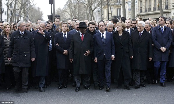 Một triệu người tham gia diễu hành tưởng nhớ các nạn nhân vụ xả súng Paris 1